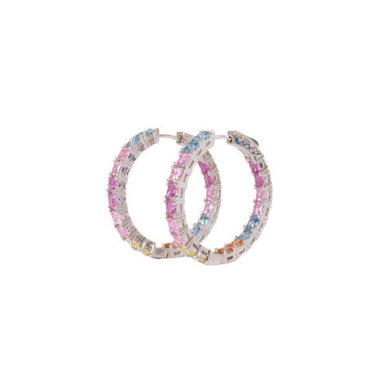 Rainbow Multi Sapphire Hoops