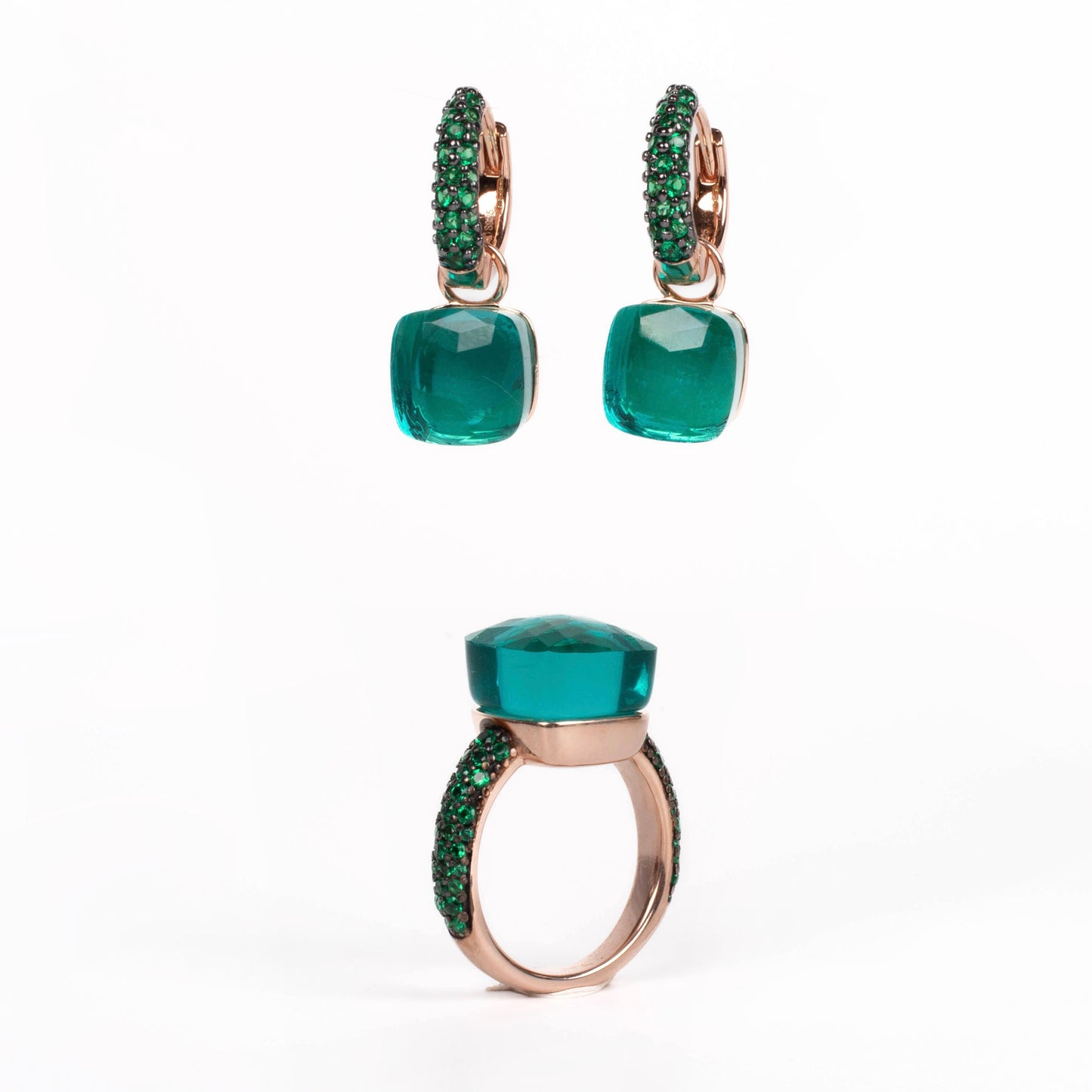 Ela Ring Emerald and Tourmaline