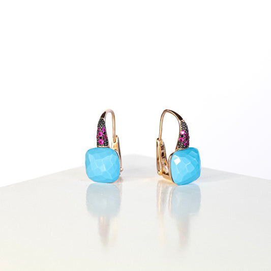 Arena Ruby and Turquoise Earrings