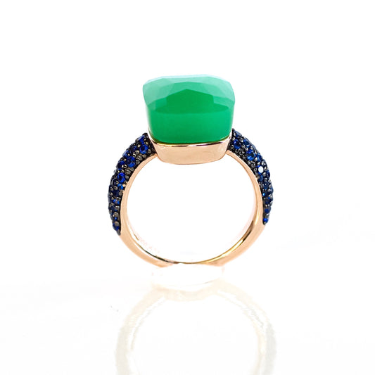 Ela Ring Sapphires and Jade