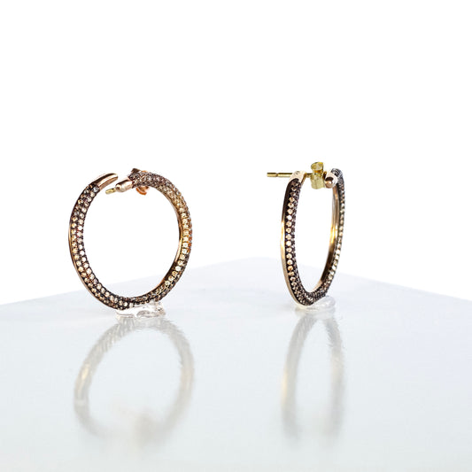 Round Frontal Topaz Earrings