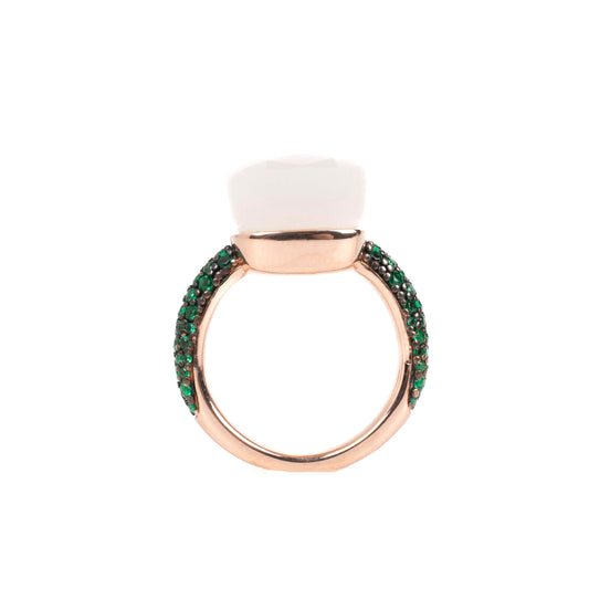 Ela Emerald and Moonstone Ring