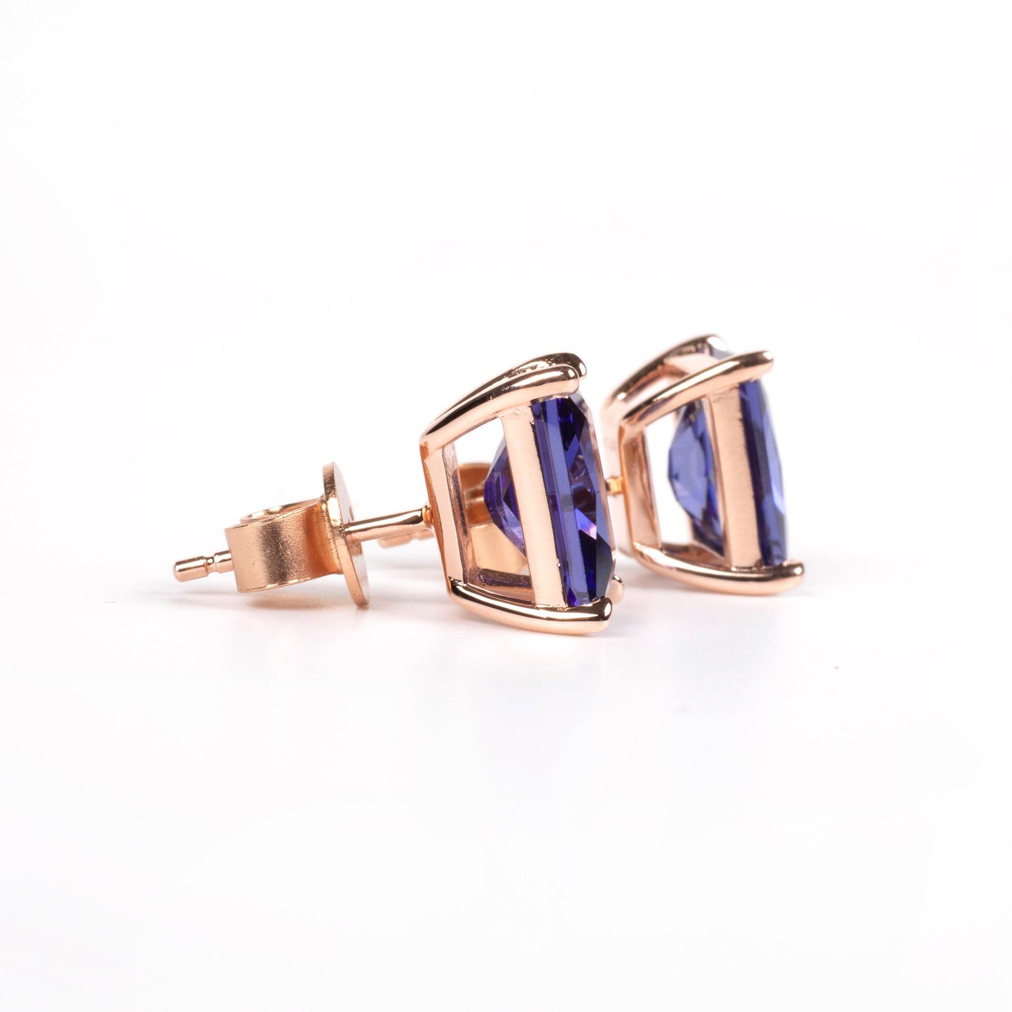 Blue Topaz Radiant Studs