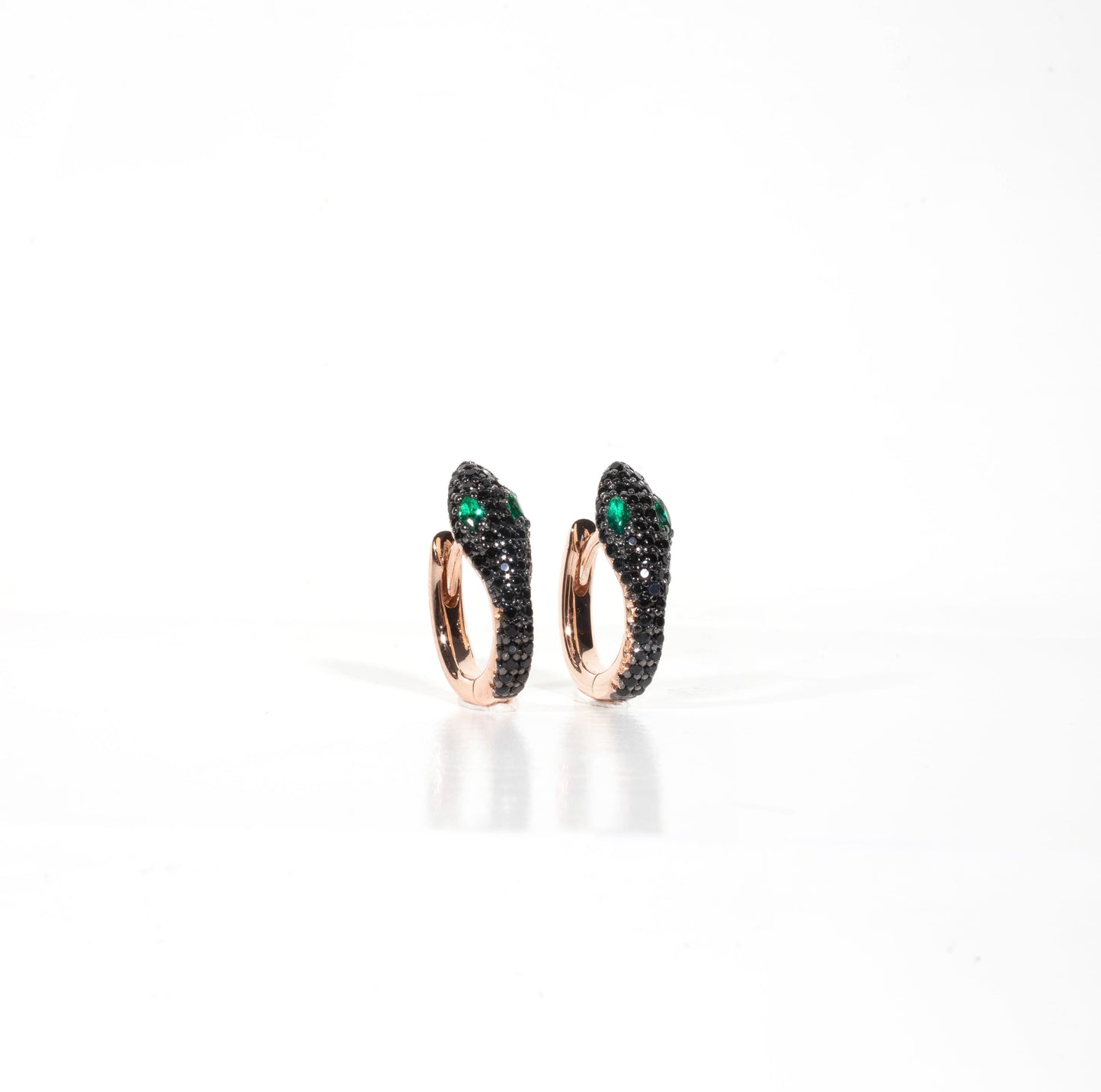 Small Onix Snake Earrings