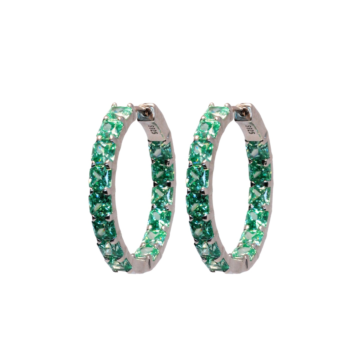 Green Amethyst Hoops