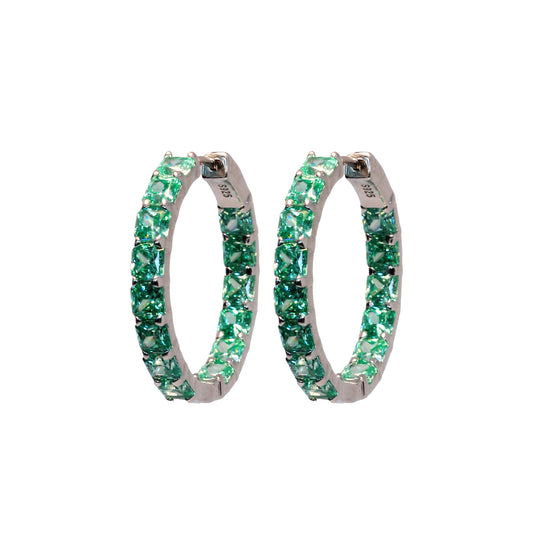 Green Amethyst Hoops