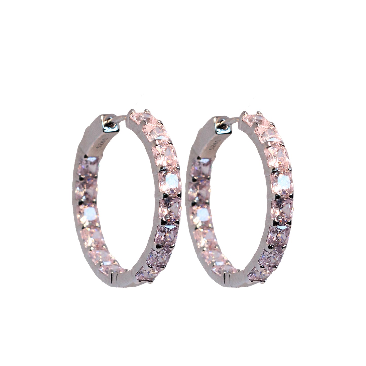 Classic Pink Sapphire Hoops