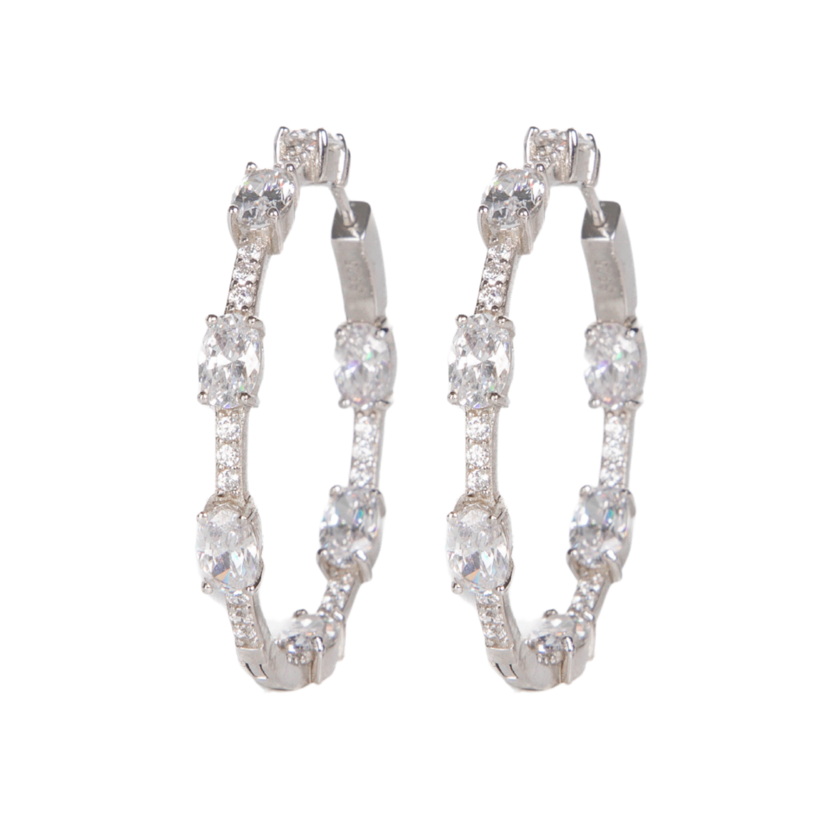 Amanda White Quartz Hoops