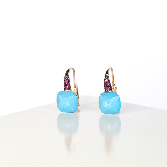 Arena Ruby and Turquoise Earrings