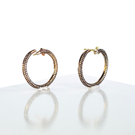 Round Frontal Topaz Earrings