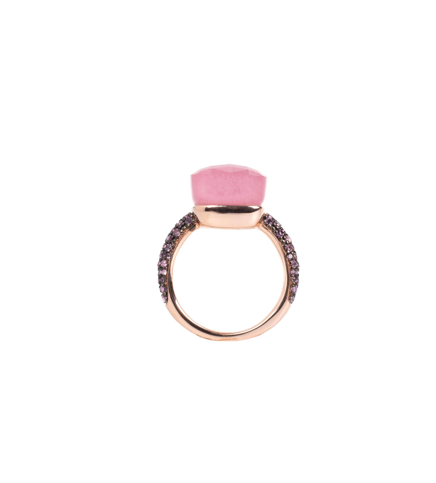 Ela Rose Quartz and Ruby Ring