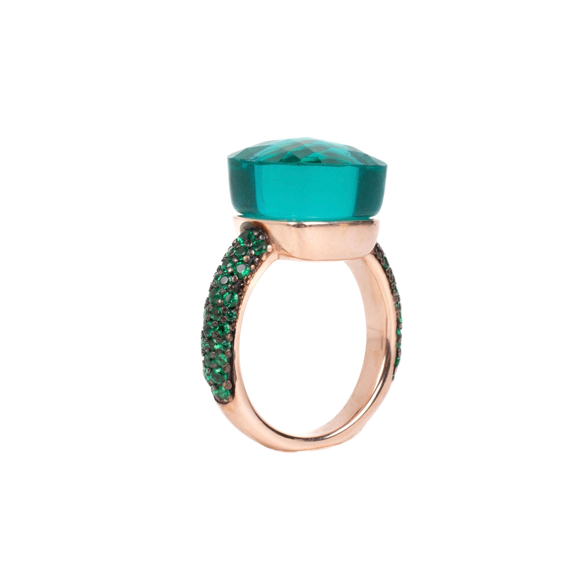 Ela Ring Emerald and Tourmaline
