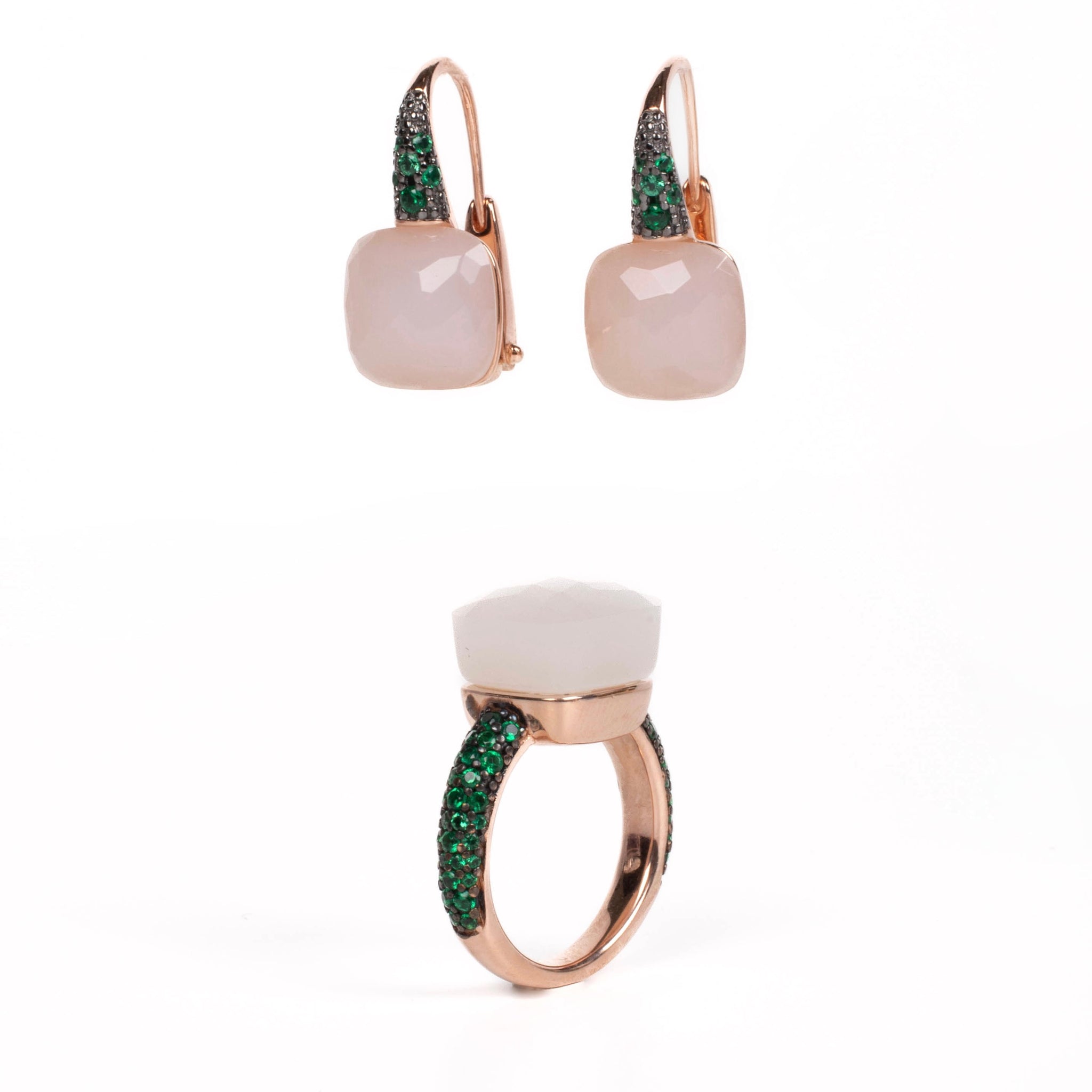 Ela Emerald and Moonstone Ring