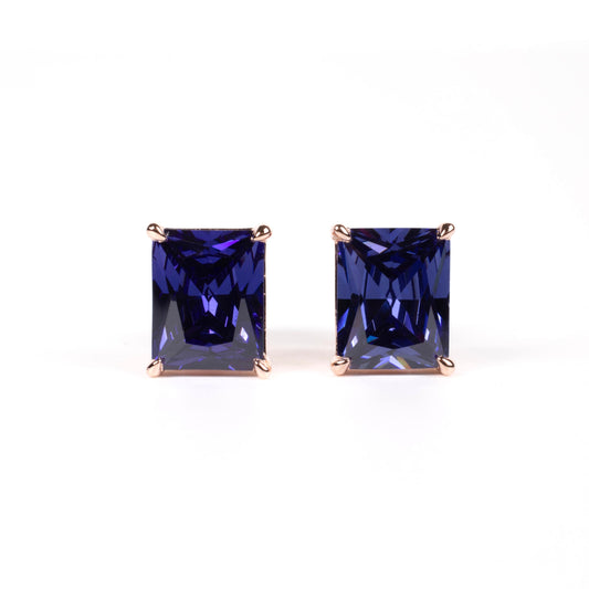 Blue Topaz Radiant Studs