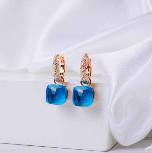 Eva Blue Topaz Earrings