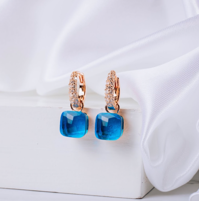 Eva Blue Topaz Earrings
