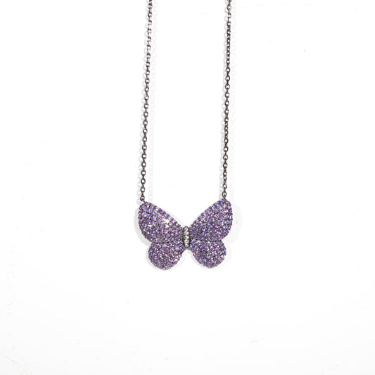 Amethyst Butterfly Necklace