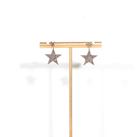 Topaz Double Star Earrings