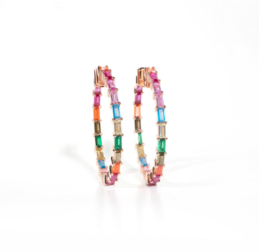 Multi Saphire Hoops